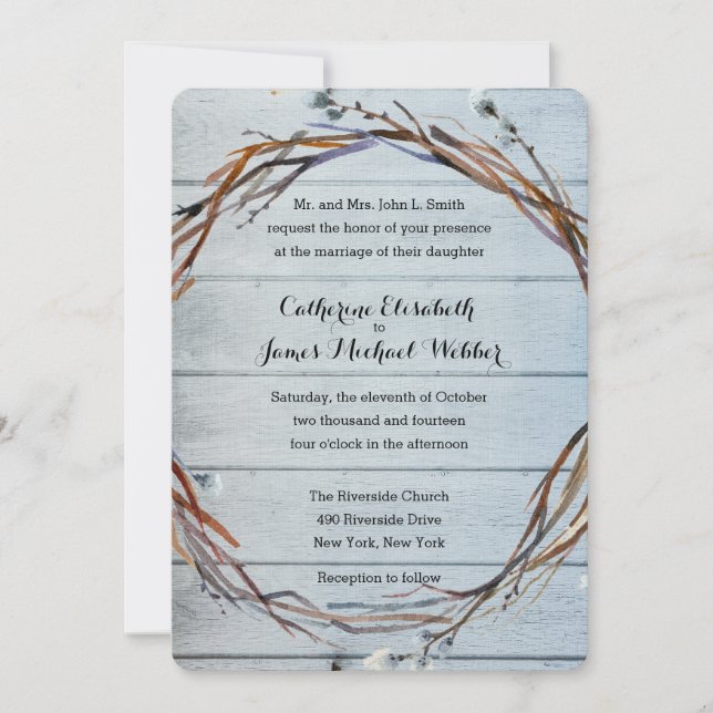 Bröllopsinbjudan värd av Brides föräldrar Inbjudningar (Framsida)