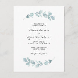 Bröllopsinbjudan| Vattenfärg för eukalyptus Inbjudningar
