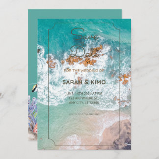 Bröllopsinbjudan vid havet inbjudningar