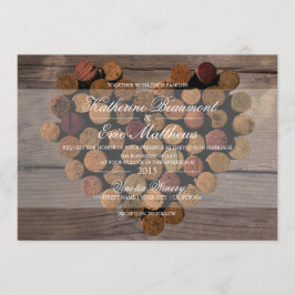 Bröllopsinbjudan vin Kork Rustic Wedding Inbjudningar