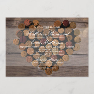 Bröllopsinbjudan vin Kork Rustic Wedding Inbjudningar
