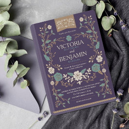 Bröllopsinbjudan vintage Bok i Bibliotek Inbjudningar