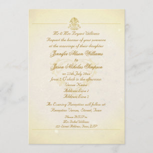 Bröllopsinbjudan Vintage Parchment Papprare Stil Inbjudningar