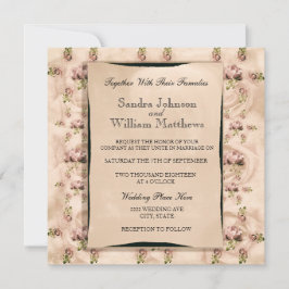 Bröllopsinbjudan vintage Ro Inbjudningar