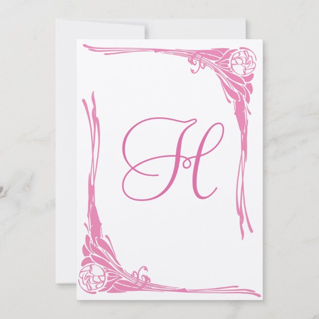 Bröllopsinbjudan vintage Rosa ros Inbjudningar (Framsida)