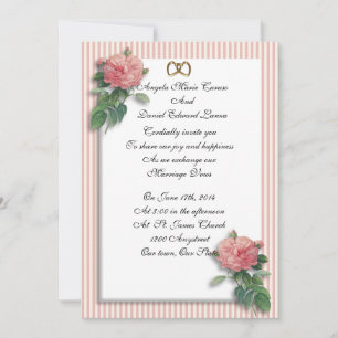 Bröllopsinbjudan vintage rosor shabby chic inbjudningar