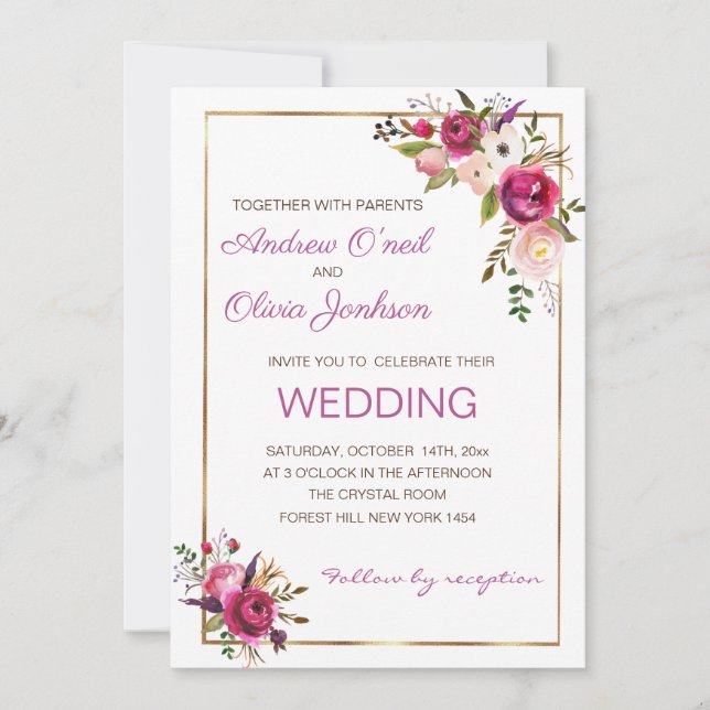 Bröllopsinbjudan Vita Rosor Inbjudningar (Framsida)