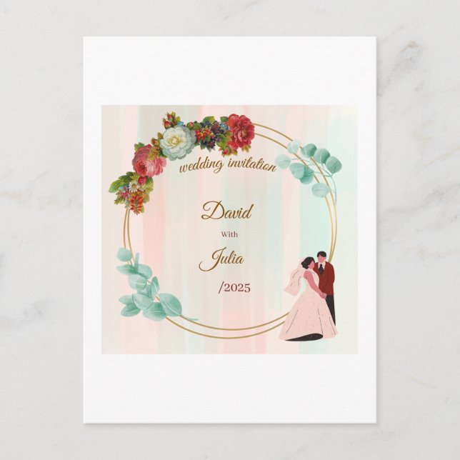 bröllopsinbjudan vykort (Framsida)