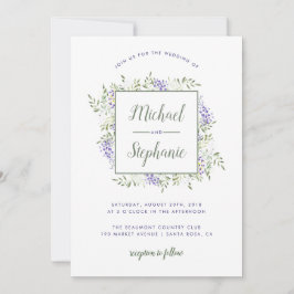 Bröllopsinbjudan Watercolor Wisteria Ram Inbjudningar