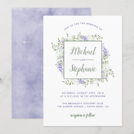 Bröllopsinbjudan Watercolor Wisteria Ram Inbjudningar