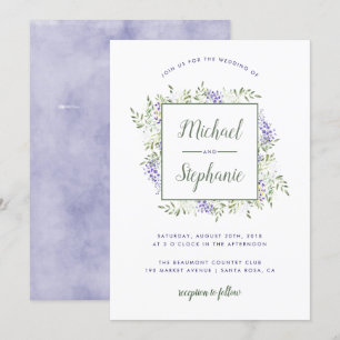 Bröllopsinbjudan Watercolor Wisteria Ram Inbjudningar