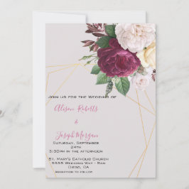 Bröllopsinbjudans Elegant - gyllene geometriska eg Inbjudningar