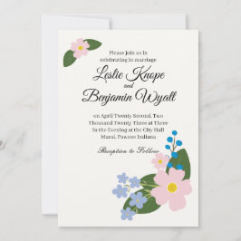 Bröllopsinbjudans Rosa blomma Inbjudningar