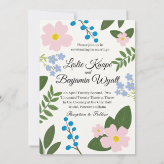 Bröllopsinbjudans Rosa blomma Inbjudningar
