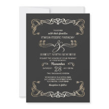 Bröllopsinbjudningar Art Deco Guld