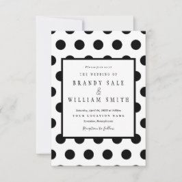Bröllopsinbjudningar | Black Classic Polka-punkt Inbjudningar