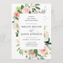 Bröllopsinbjudningar, Blommigt, Elegant, Klassisk Inbjudningar