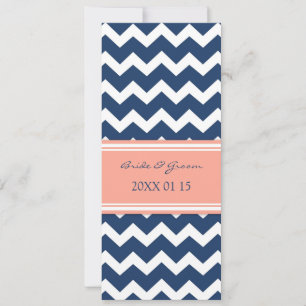 Bröllopsinbjudningar Blue Coral Chevron Inbjudningar