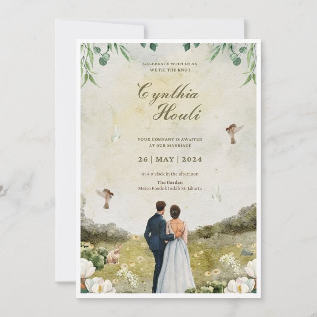 Bröllopsinbjudningar 💍 – Elegant  Inbjudningar (Framsida)