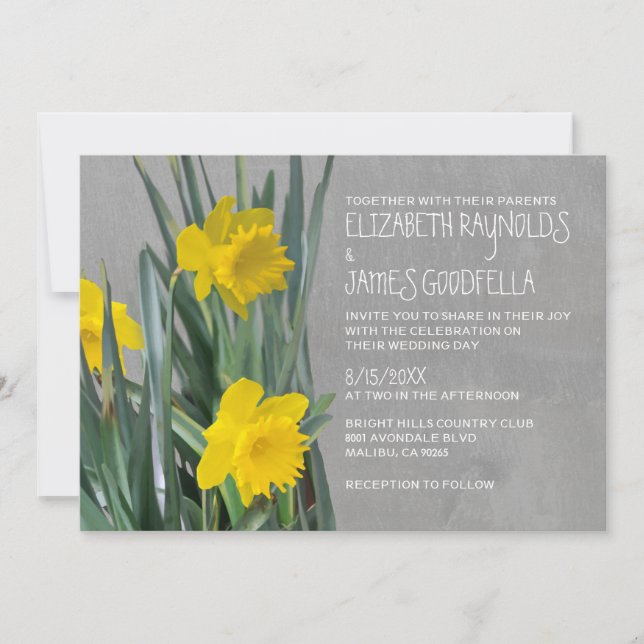 Bröllopsinbjudningar för affodils inbjudningar (Framsida)