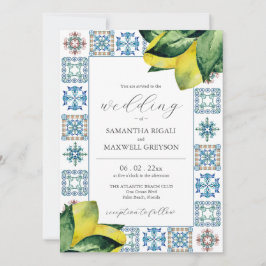 Bröllopsinbjudningar för Amalfi Tile & Watercolor  Inbjudningar