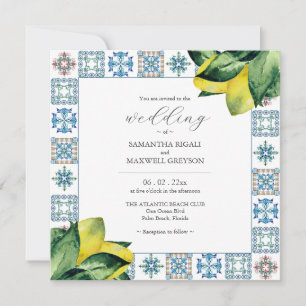 Bröllopsinbjudningar för Amalfi Tile & Watercolor Inbjudningar