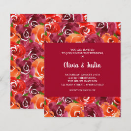 Bröllopsinbjudningar för Blommigt för komprimering