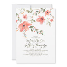 Bröllopsinbjudningar för Blommigt med vattenfärg