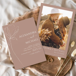 Bröllopsinbjudningar för Blommigten Budget Boho Flygblad
