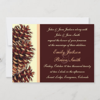 Bröllopsinbjudningar för brunpersika gräs inbjudningar