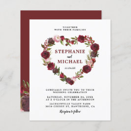 Bröllopsinbjudningar för budgeterade Blommigtar