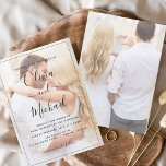 Bröllopsinbjudningar för budgetfotot Bild Flygblad<br><div class="desc">Insyn i budgeten som täcker foto på anpassningsbar och personlig på framsidan och baksidan av eleganten och moderna bröllopsinbjudningar - omfattar vacker och elegant manustypografi för den speciella Bröllopsdagen firande.</div>