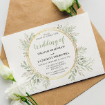Bröllopsinbjudningar för budgetgrönt<br><div class="desc">Inbjudan dina gäster för att fira din bröllopsdag, med de här elegantens botaniska bröllopsinbjudningar. Med en klassisk vit bakgrund, en guld-krans med subtil vattenfärgad grönt och en snyggt bröllop-mall som är lätt att anpassa. * Observera att den här designen är tryckt på tunn papper som reflekteras i pris, om du...</div>