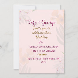 Bröllopsinbjudningar för elegant Blommigt Inbjudningar