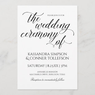 Bröllopsinbjudningar för elegant Calligraphy Sva Inbjudningar