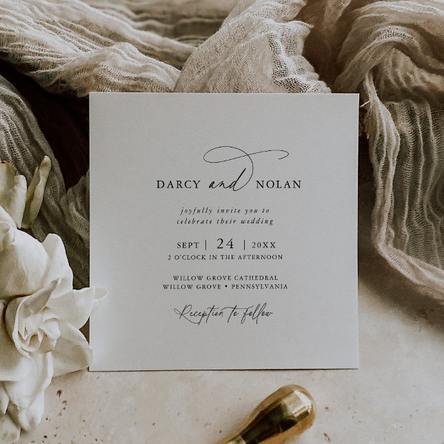 Bröllopsinbjudningar för elegant Charm Square Inbjudningar (Elegant Charm Square Wedding Invitations)