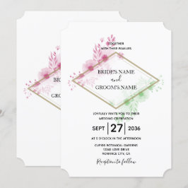 Bröllopsinbjudningar för elegant Watercolor Flower Inbjudningar