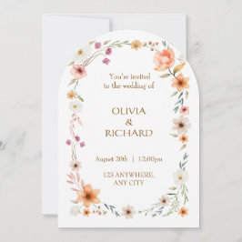 Bröllopsinbjudningar för elegant White & Peach Blo Inbjudningar