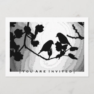 Bröllopsinbjudningar för Gothic Love birds Silhoue Inbjudningar