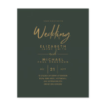 Bröllopsinbjudningar för Guld-budgeten i modern Gr