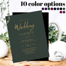 Bröllopsinbjudningar för Guld-budgeten i modern Gr