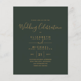 Bröllopsinbjudningar för Guld-budgeten i modern Gr