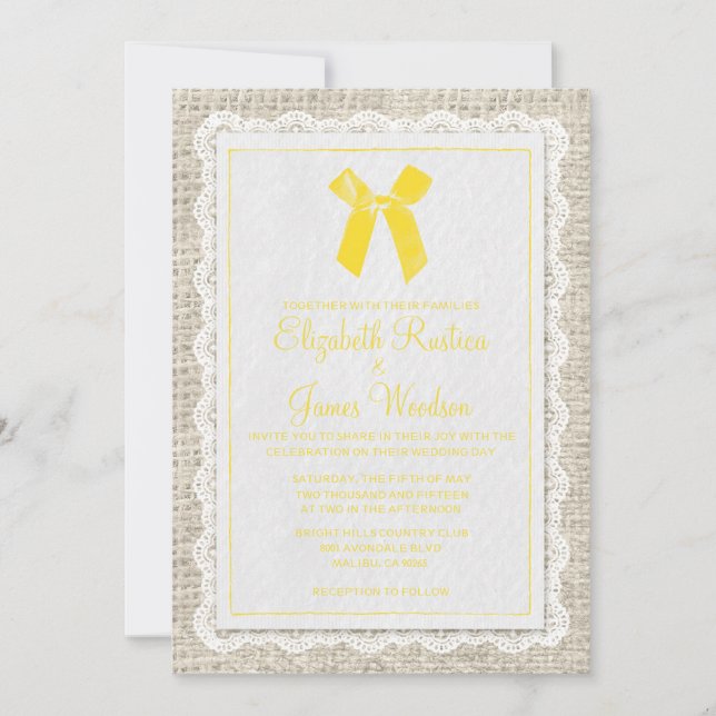Bröllopsinbjudningar för Gult Land Inbjudningar (Framsida)
