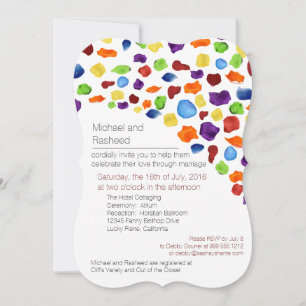 Bröllopsinbjudningar för HBT Rainbow Ro Petals Gay Inbjudningar