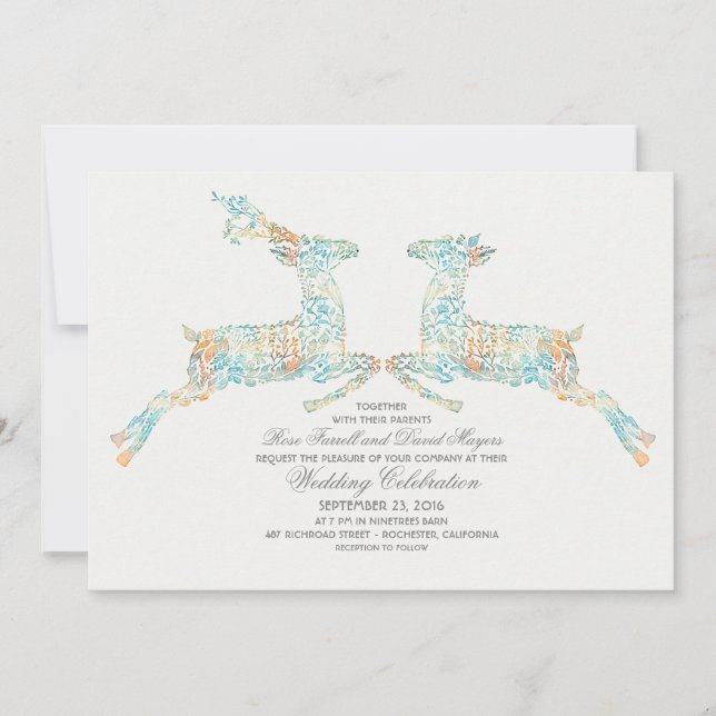 Bröllopsinbjudningar för Hjort av trädland Inbjudningar (Framsida)