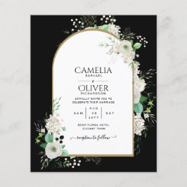 Bröllopsinbjudningar för lägsta BUDGETEN Vit ros Flygblad