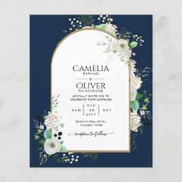 Bröllopsinbjudningar för lägsta BUDGETEN Vit ros Flygblad