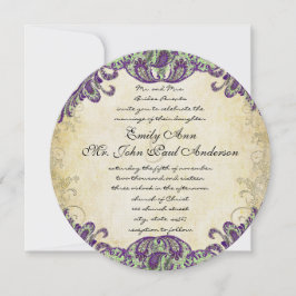 Bröllopsinbjudningar för lila och Grönt Inbjudningar