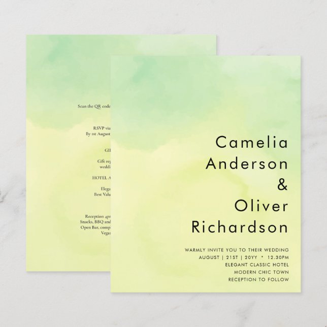 BRÖLLOPSINBJUDNINGAR för OBRE-allt-i-1-budget, Lem (Fram/baksida)