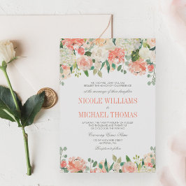 Bröllopsinbjudningar för Pastel Watercolor Flowers Inbjudningar